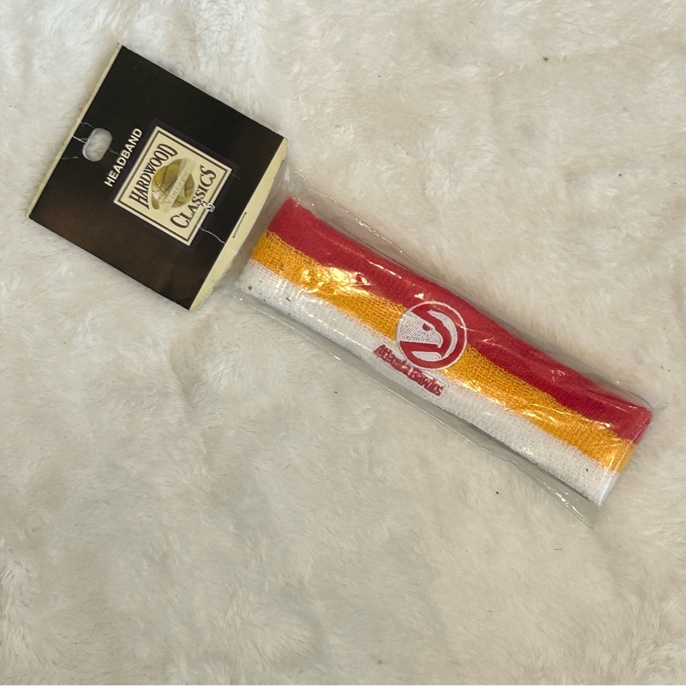 Vtg 90s NEW For Bare Feet Atlanta Hawks Hardwood Classics Headband - STYLE # 460